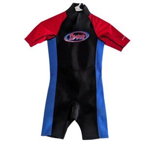 Stearns Youth Shortie Wetsuit, Neoprene Nylon, Black Blue Red, Size Medium, Warm